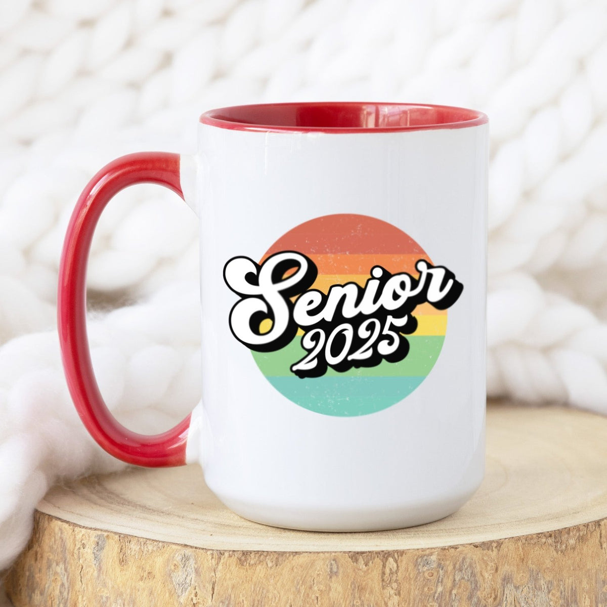 Senior graduation keepsake mug with Class of 2025 design, great gift for future grads celebrating high school or college completion.