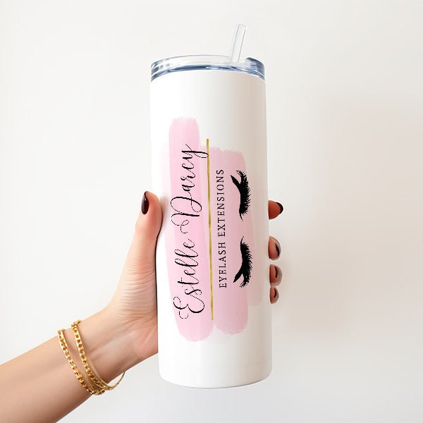 Custom Logo Tumbler for Small Businesses and Corporate Swag with Lid and Straw - Gifts Are Blue