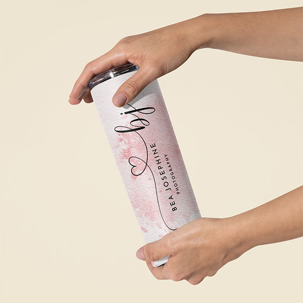 Custom Logo Tumbler for Small Businesses and Corporate Swag with Lid and Straw