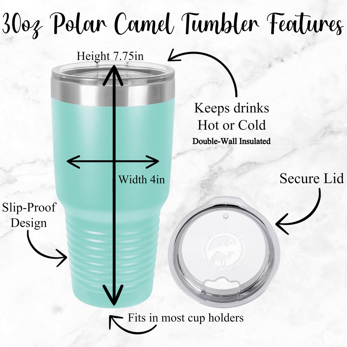 30oz Laser Engraved Custom Coporate Logo Polar Camel Tumblers for Businesses