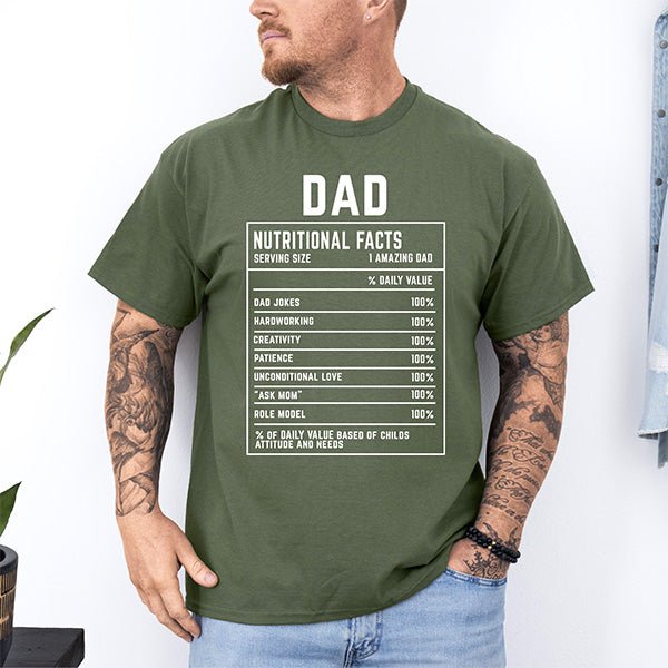 Custom Dad Nutrition Facts Shirt, Funny Fathers Day Gifts, Personalized Dad Shirt - Gifts Are Blue