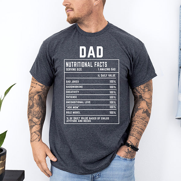Custom Dad Nutrition Facts Shirt, Funny Fathers Day Gifts From Kids, Personalized Dad Shirt