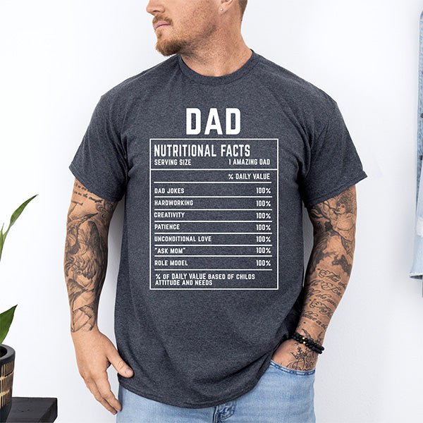 Custom Dad Nutrition Facts Shirt, Funny Fathers Day Gifts, Personalized Dad Shirt - Gifts Are Blue