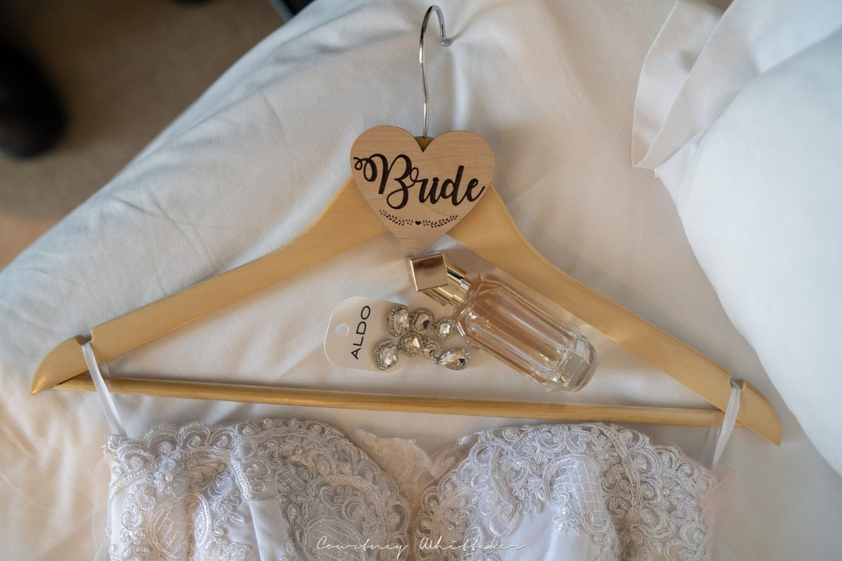 Personalized Bride Heart Shaped Hanger for Wedding Day - Gifts Are Blue