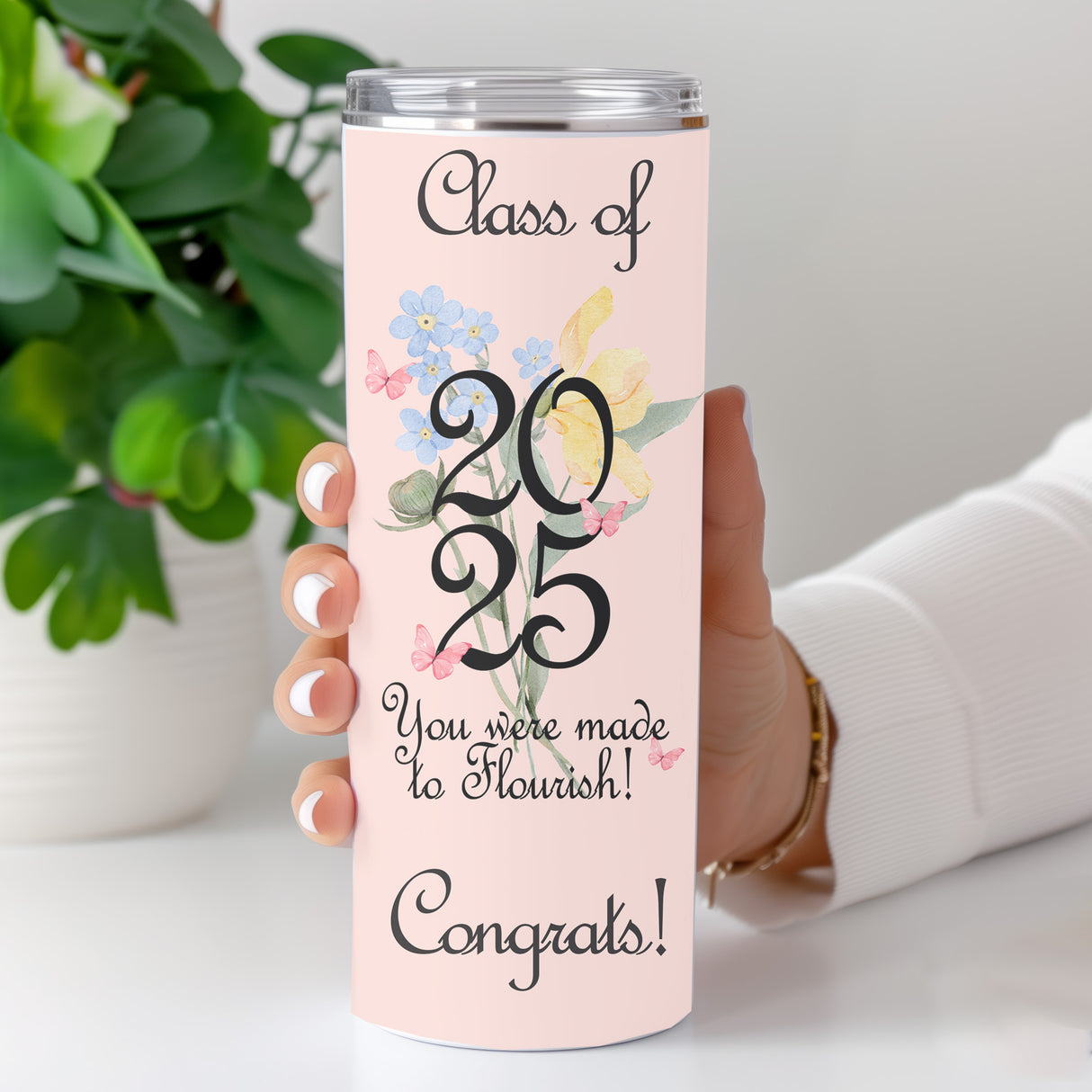 This beautiful Floral Coquette Graduation Tumbler is a memorable and thoughtful gift for female graduates in the Class of 2025.