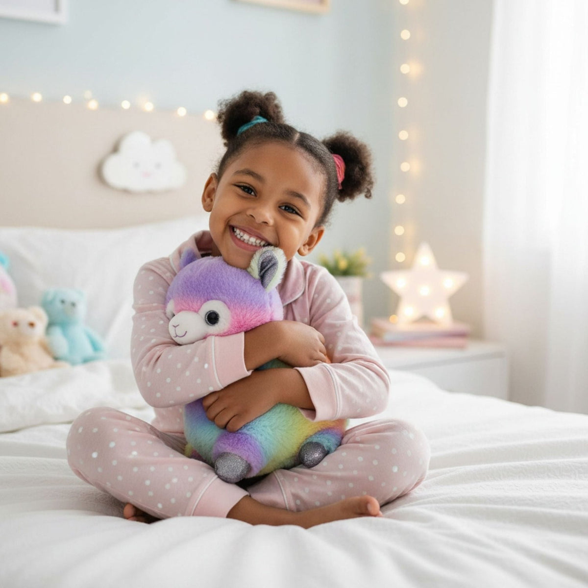 Rainbow Sherbet Soft Stuffed Plush Animal Llama Gift for Kids - Gifts Are Blue