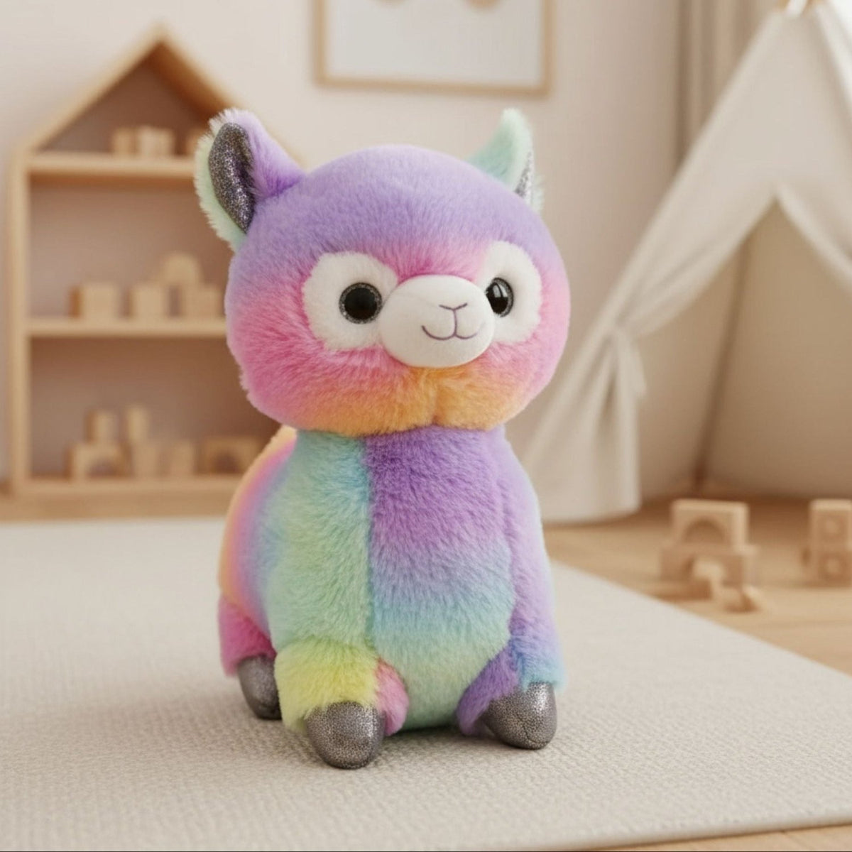 Rainbow Sherbet Soft Stuffed Plush Animal Llama Gift for Kids - Gifts Are Blue