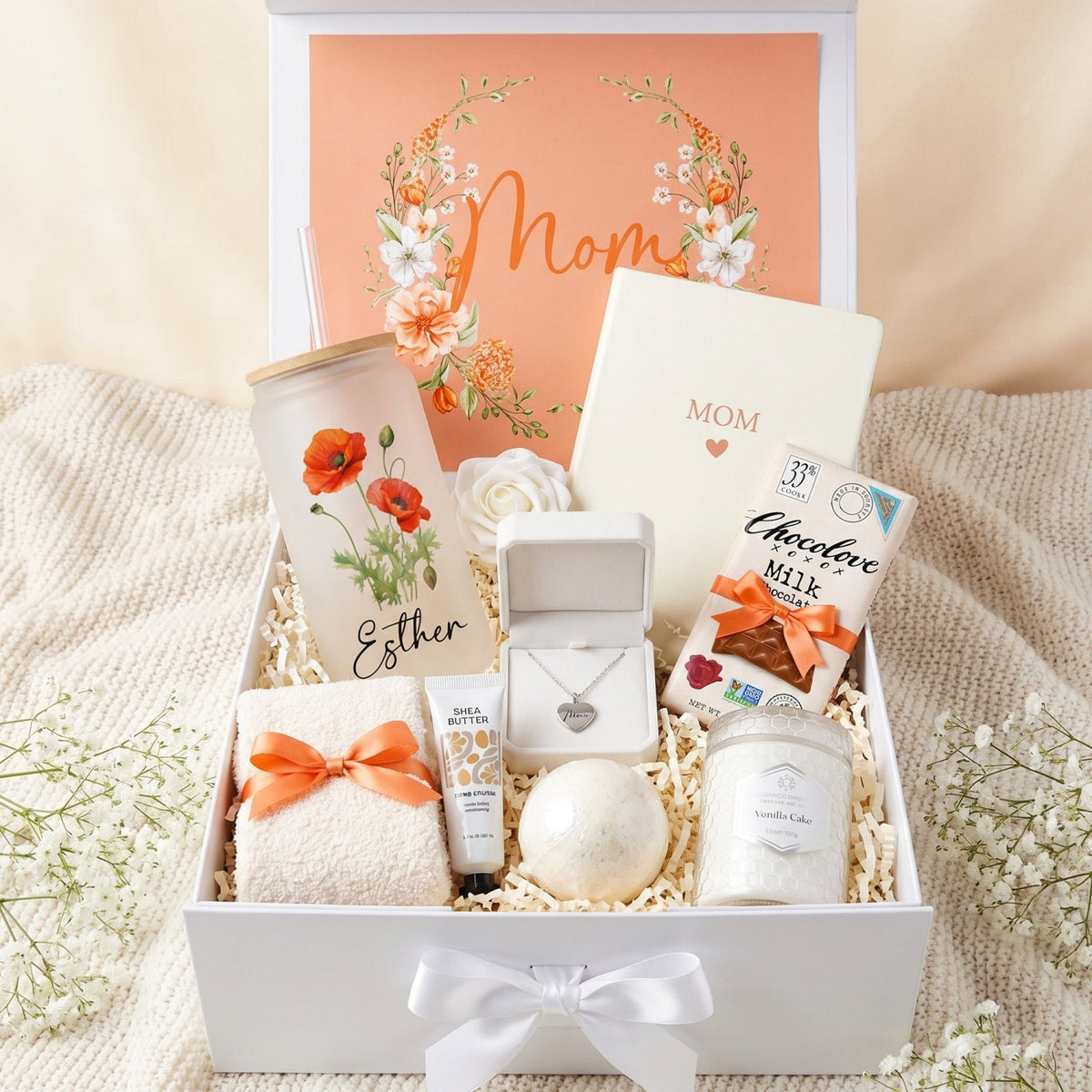 Bloom and Beloved Personalized Gift Box for Mom - Birth Month Flower Tumbler - Gifts Are Blue