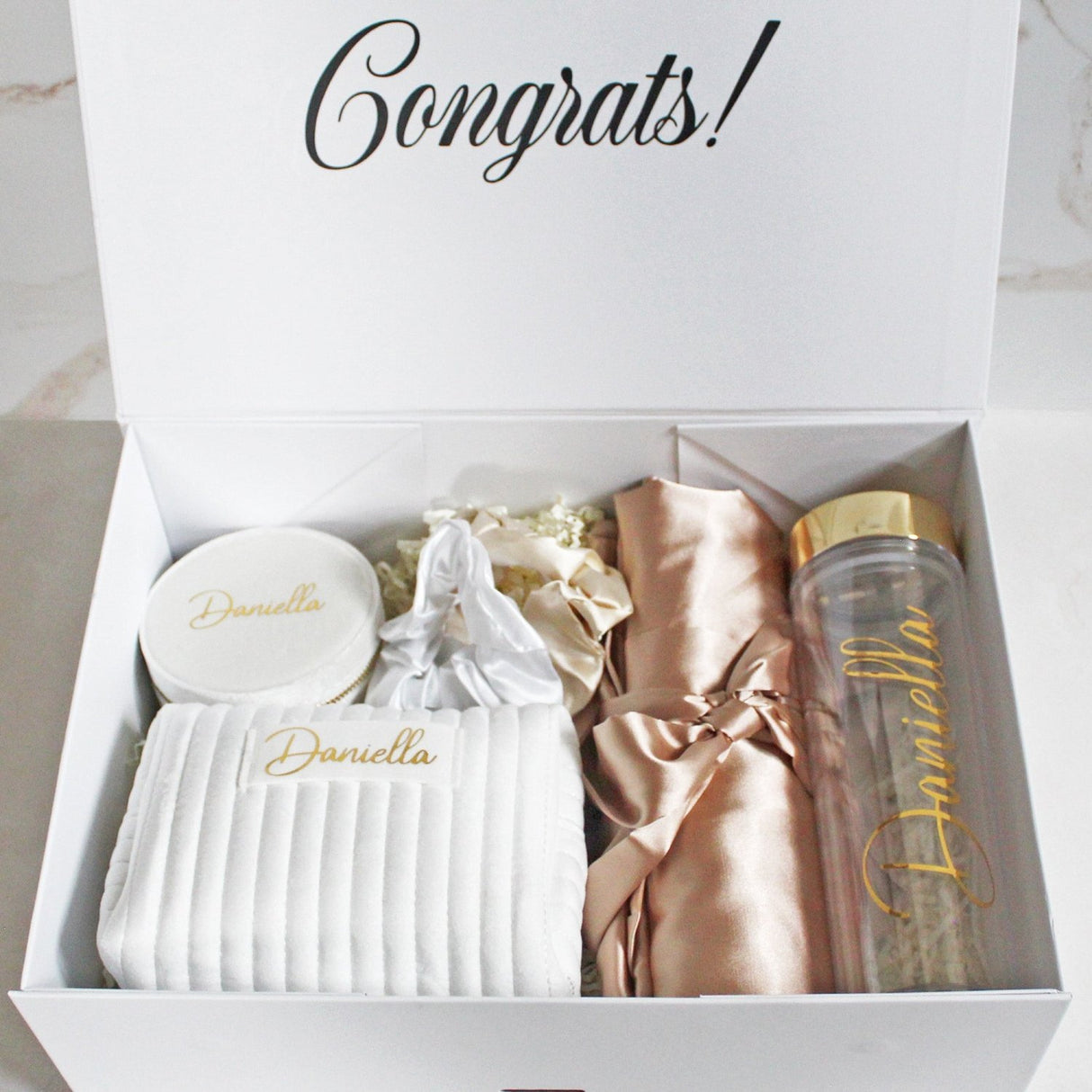 Personalized Gift Sets for Her, Bridesmaid Proposal Box Gifts, Gifts for Bride to Be - Azalea Bundle - Gifts Are Blue