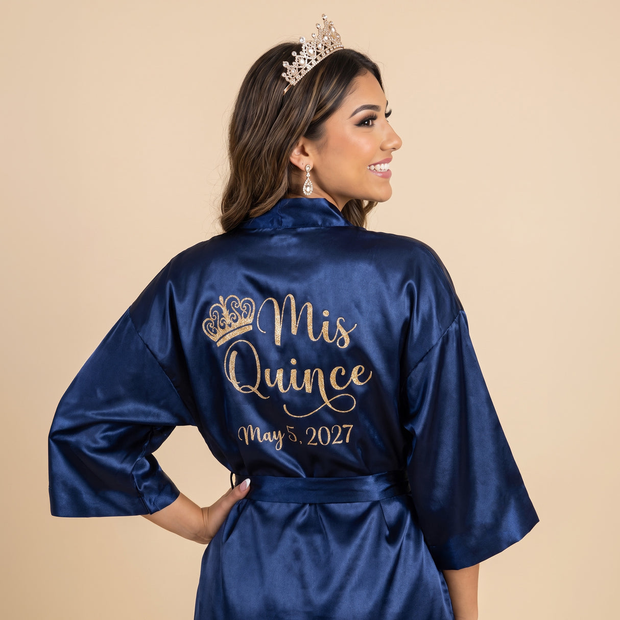 Pretty and Simple Personalized Mis Quince Robes with Name and Date