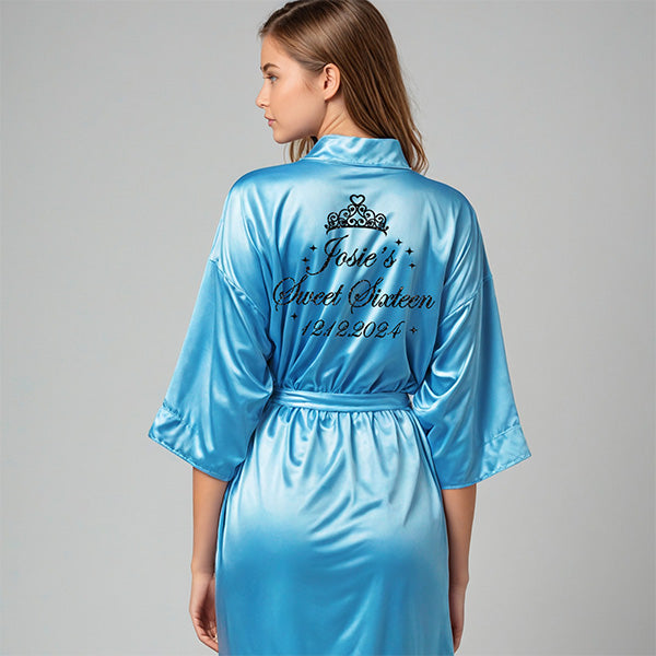 Personalized Sweet Sixteen Getting Ready Robes with Name and Date