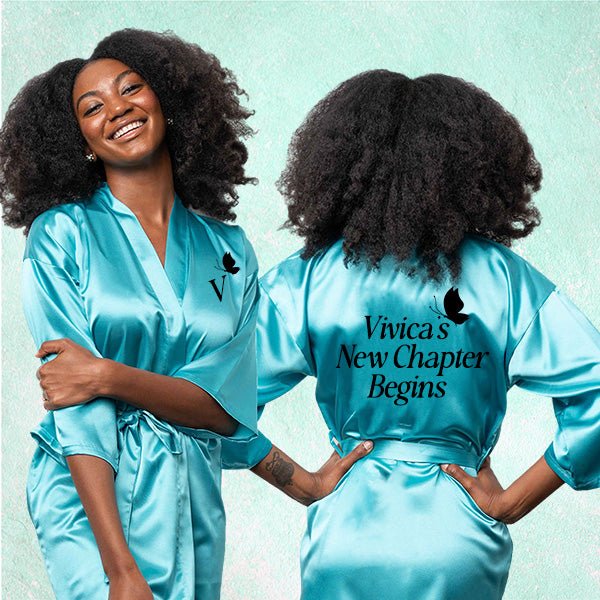 Bella Template Personalized Robes with Name and Butterfly Design for All Occasions - Gifts Are Blue
