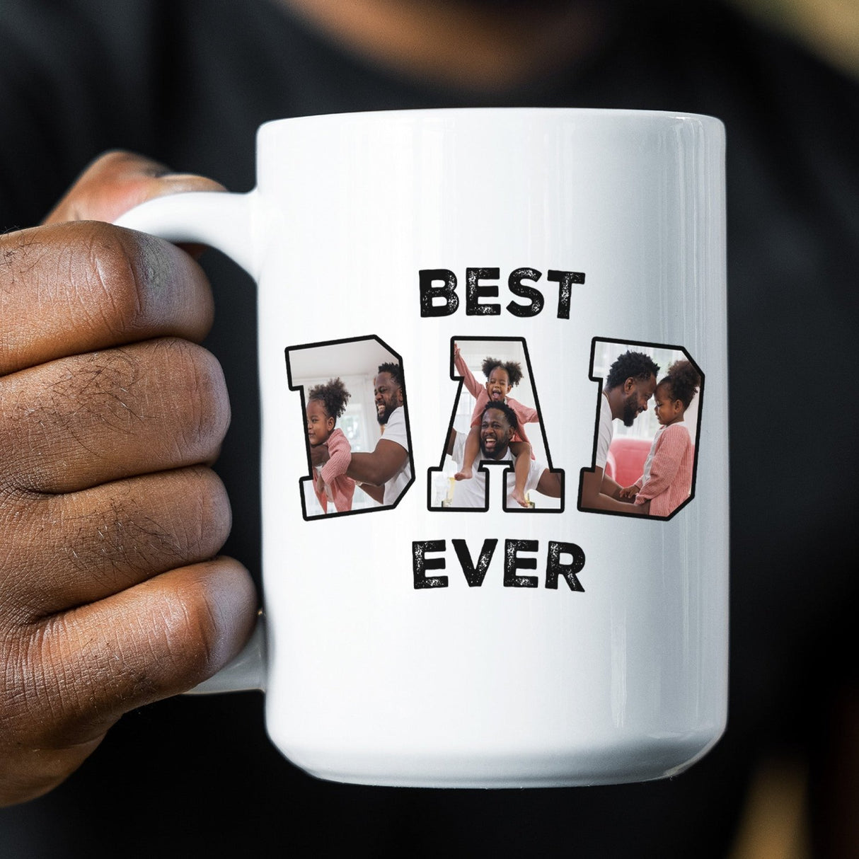 Personalized photo mug for Father’s Day Best Dad Ever custom cup with photo. Christmas gift ideas for dad.