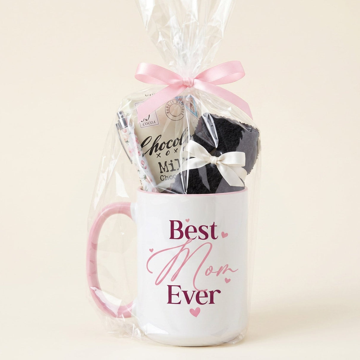 Best Mom Ever Mug Gift Set with Chocolate, Socks & Pen - Bulk Gifts for Women - Gifts Are Blue