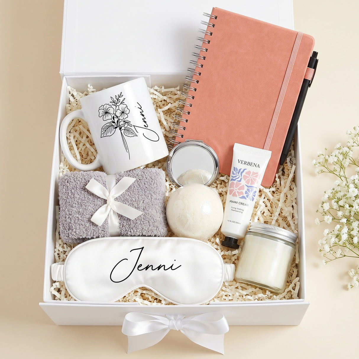 Simply Calm Gift Set for Women with Custom Mug & Sleep Mask