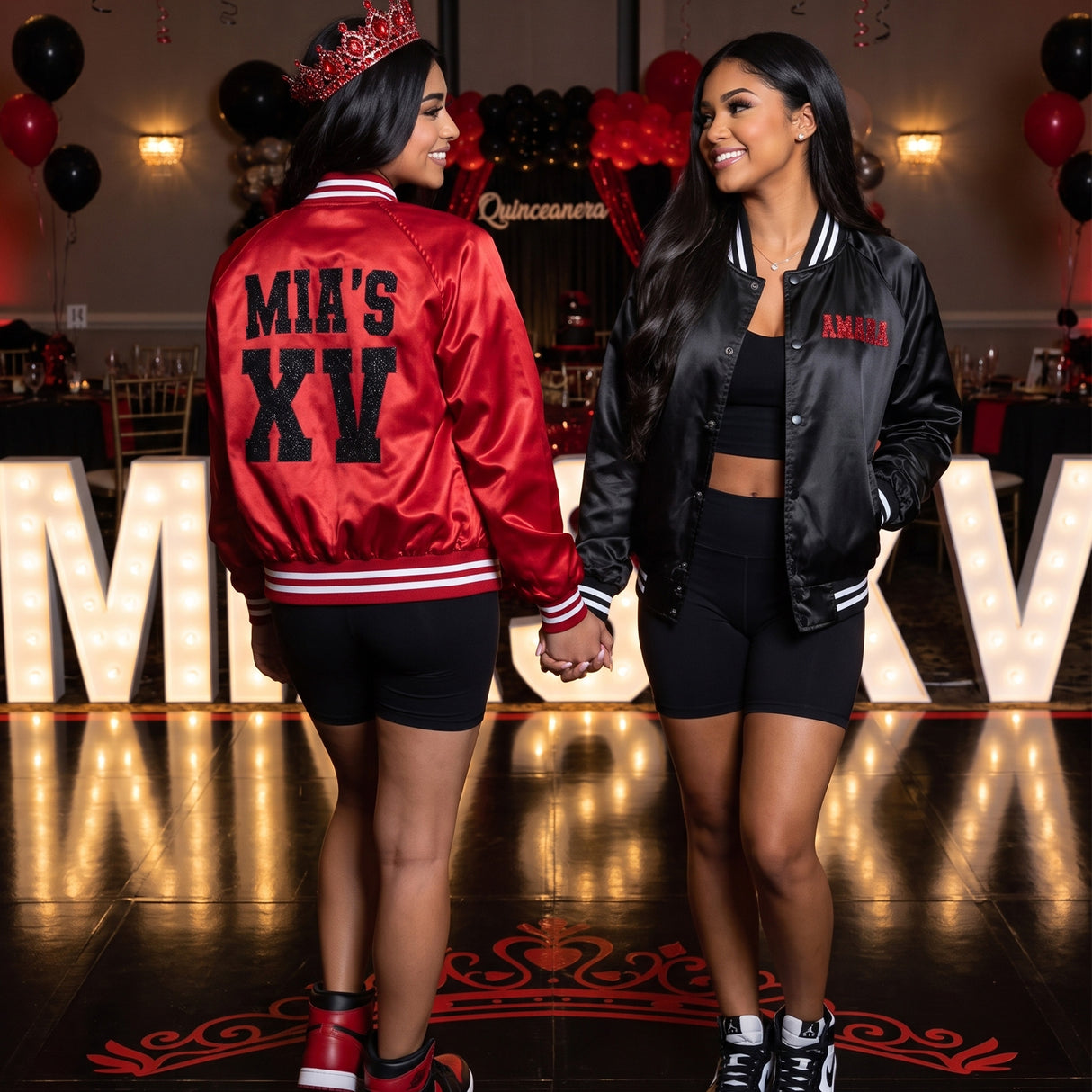 Glitter Quince XV Custom Varsity Baseball Jackets