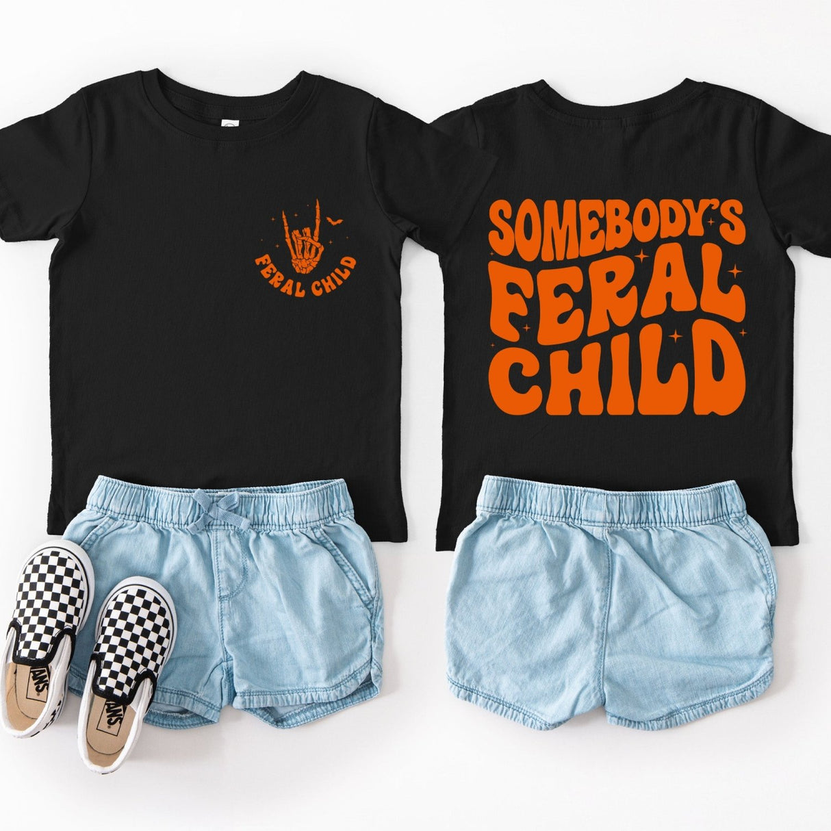Somebody's Feral Child Shirt for Kids and Teens, Funny Halloween Shirts - Gifts Are Blue