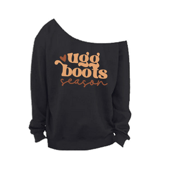 Black Off The Shoulder Sweatshirt