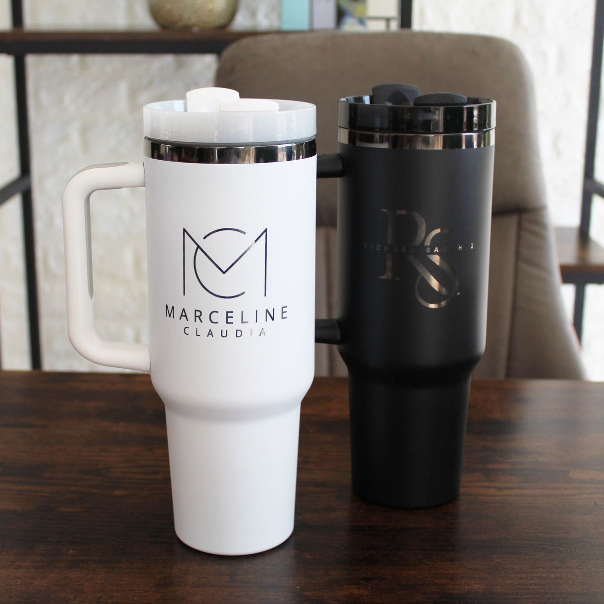 Custom 40oz Black Plated Business Logo Tumblers for Corporate and Small Businesses