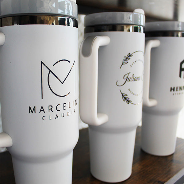 Custom 40oz Black Plated Business Logo Tumblers for Corporate and Small Businesses