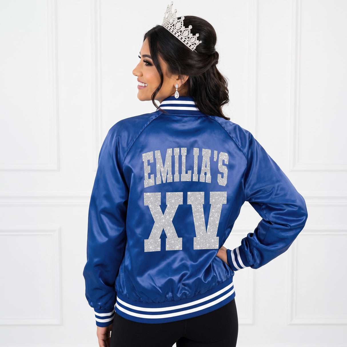 Glitter Quince XV Custom Varsity Baseball Jackets
