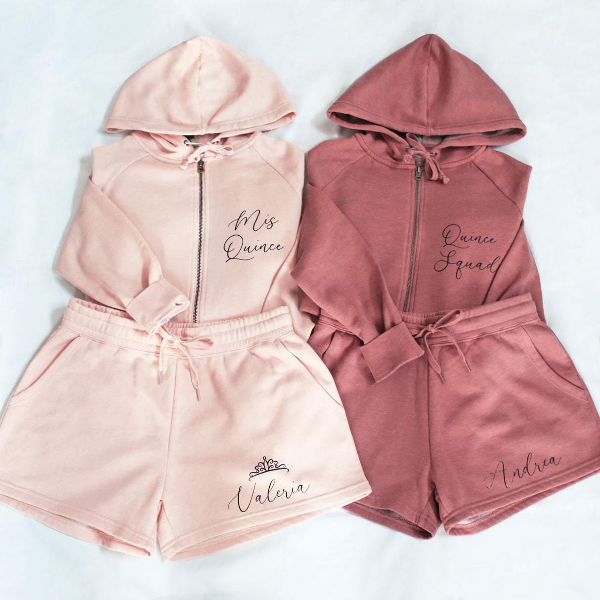 Quinceanera cute sets. Personalized quince pajamas.