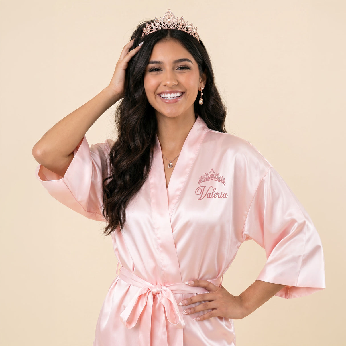 Classic Princess Quince Robe Personalized, Quinceanera Gift