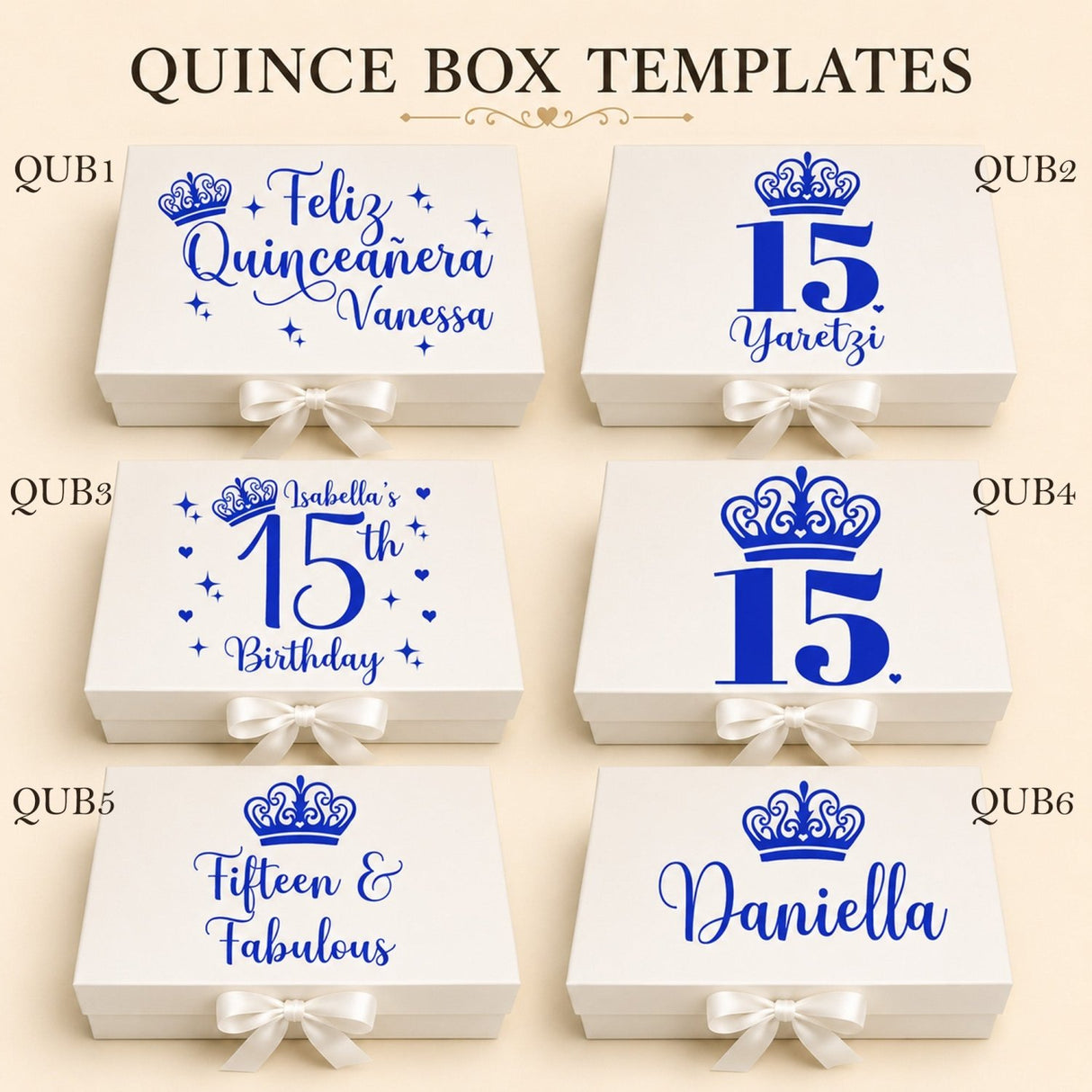 Royal Blue Deluxe Quinceanera Gift Box with Mis Quince Robe & Slippers - Gifts Are Blue