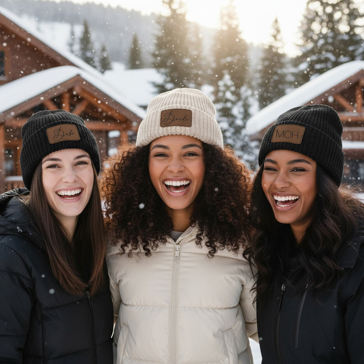 Cuffed Chunky Personalized Beanies for Adults with Name, Custom Gifts for Her and Him