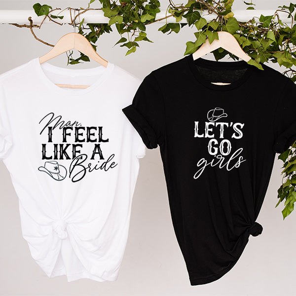 Cowgirl Bride & Bridesmaid Shirts for Western Bachelorette Party - Gifts Are Blue