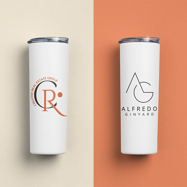 Custom Logo Tumbler for Small Businesses and Corporate Swag with Lid and Straw