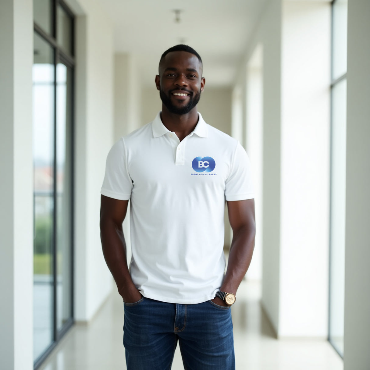 Custom logo polo. Customized company logo.