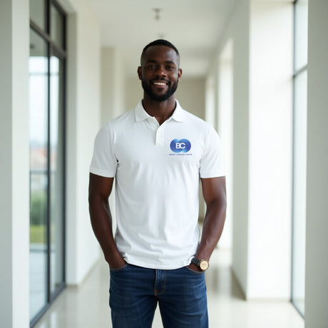Custom logo polo. Customized company logo.