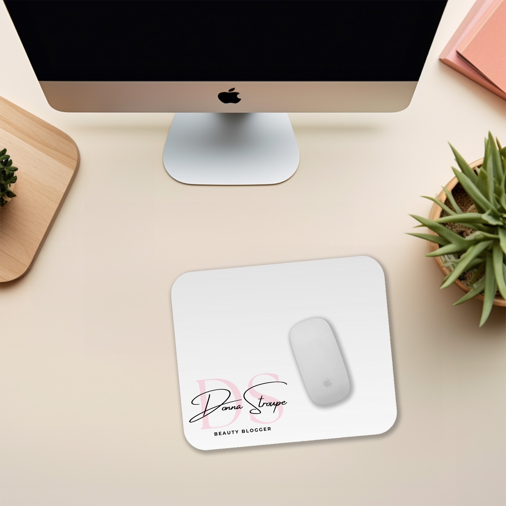 Custom logo mouse pads for work. Small business gifts.