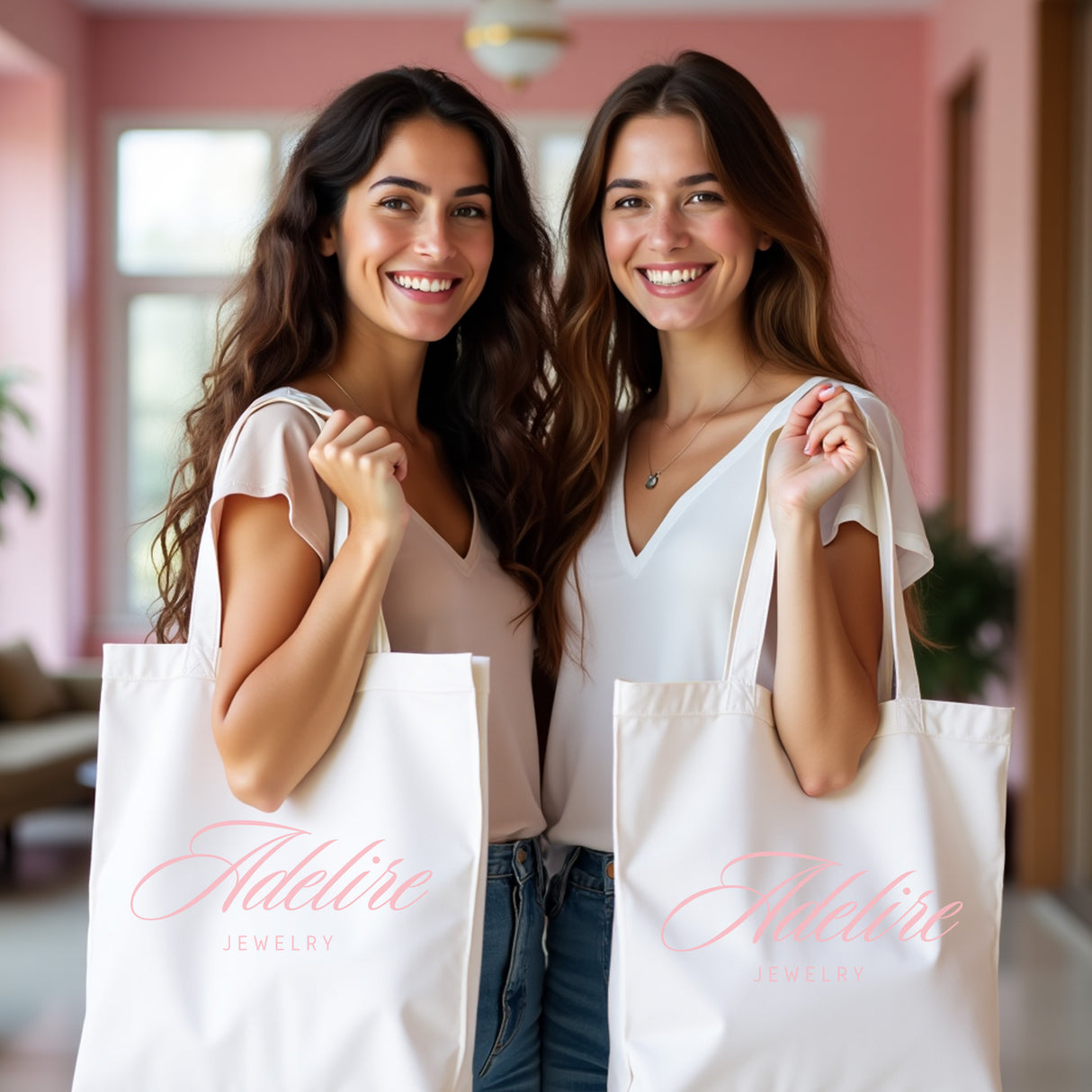 Cute business logo tote bags for work. Custom corporate tote bag.