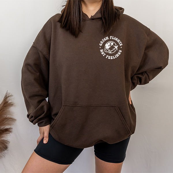 Funny Anti Valentines Day Catch Flights Not Feelings Hoodies - Gifts Are Blue