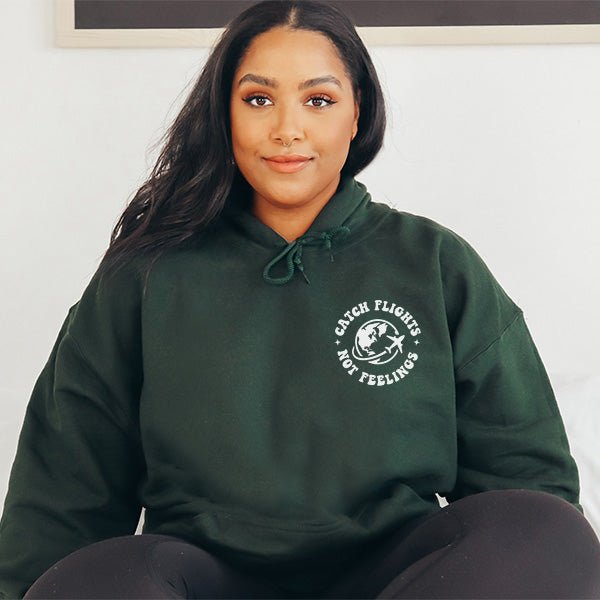 Funny Anti Valentines Day Catch Flights Not Feelings Hoodies - Gifts Are Blue