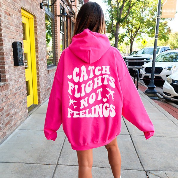 Funny Anti Valentines Day Catch Flights Not Feelings Hoodies - Gifts Are Blue