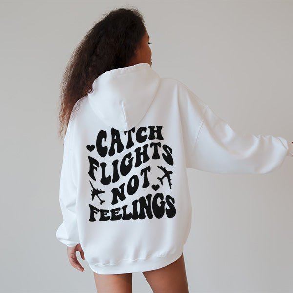 Funny Anti Valentines Day Catch Flights Not Feelings Hoodies - Gifts Are Blue