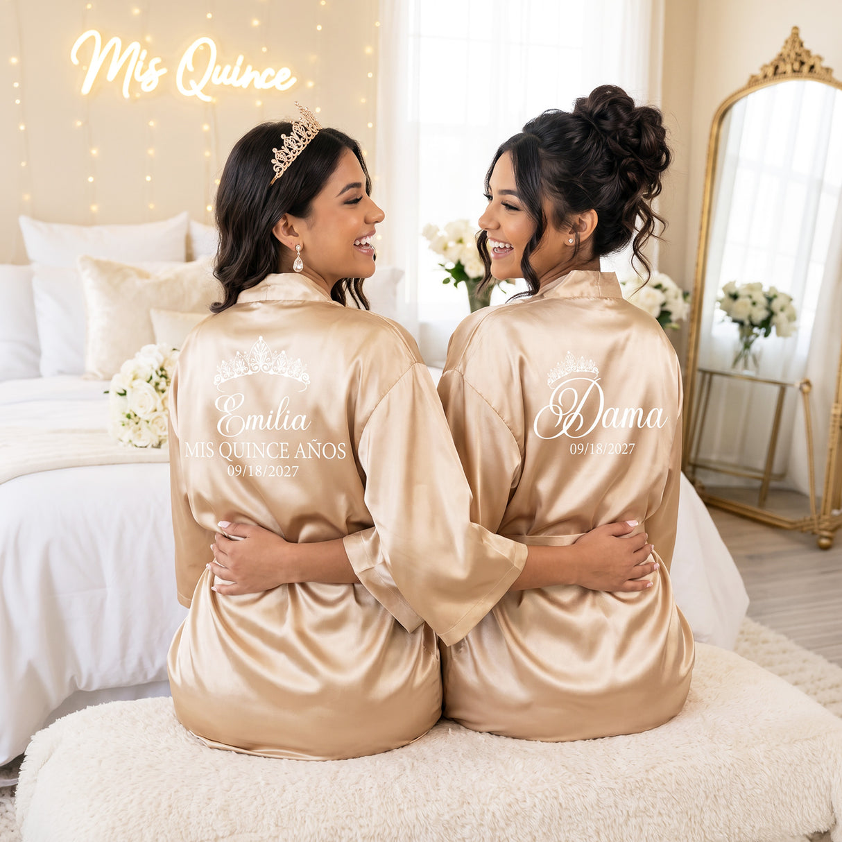 Classic Princess Quince Robe Personalized, Quinceanera Gift
