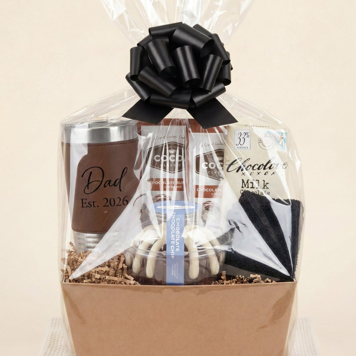 The Chocolate Bundt Gift Basket for Men - Deluxe with Tumbler, Cake, & Candy Bar - Gifts Are Blue