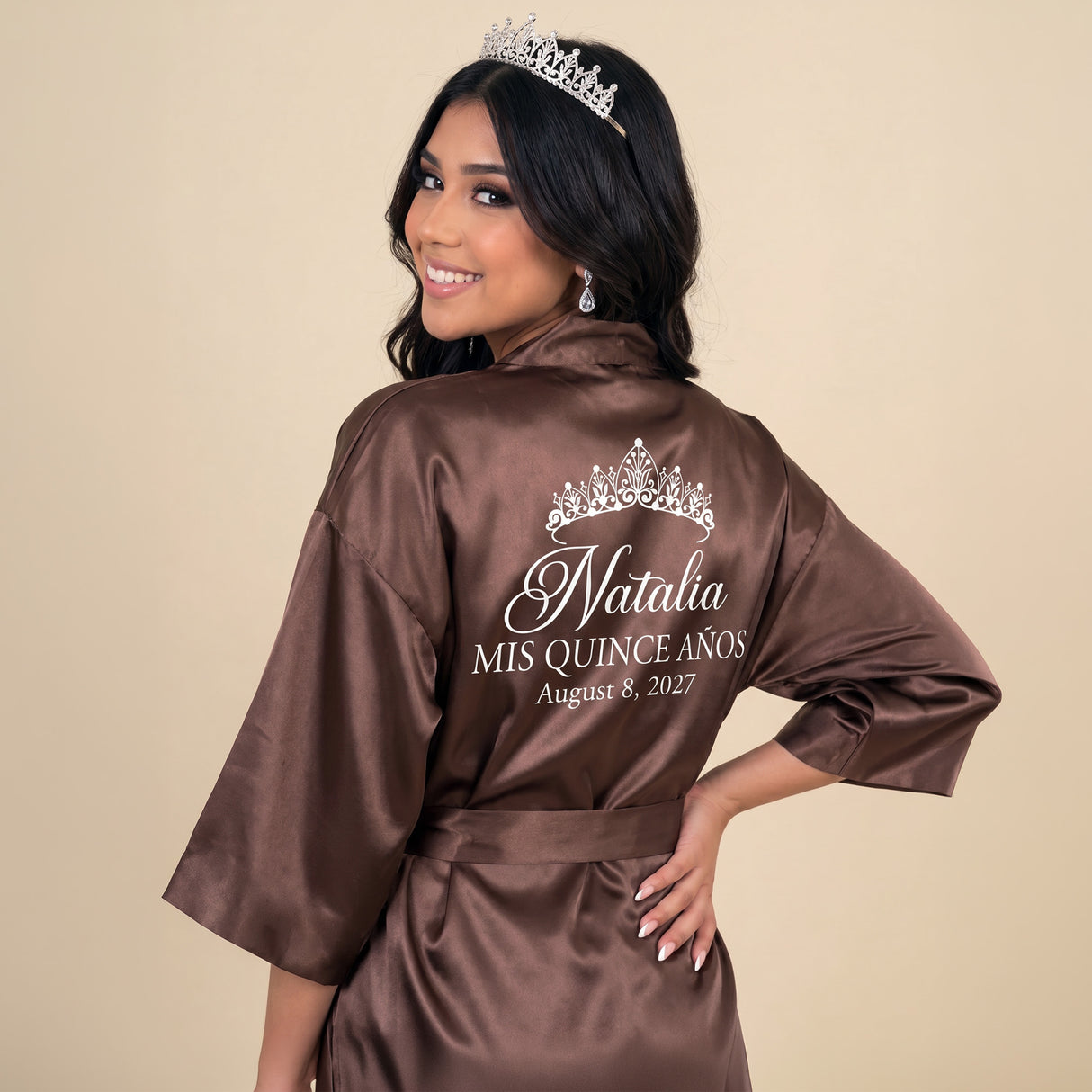 Classic Princess Quince Robe Personalized, Quinceanera Gift