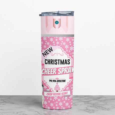 20oz Fun Pink Christmas Cheer Spray Tumbler for the Holidays