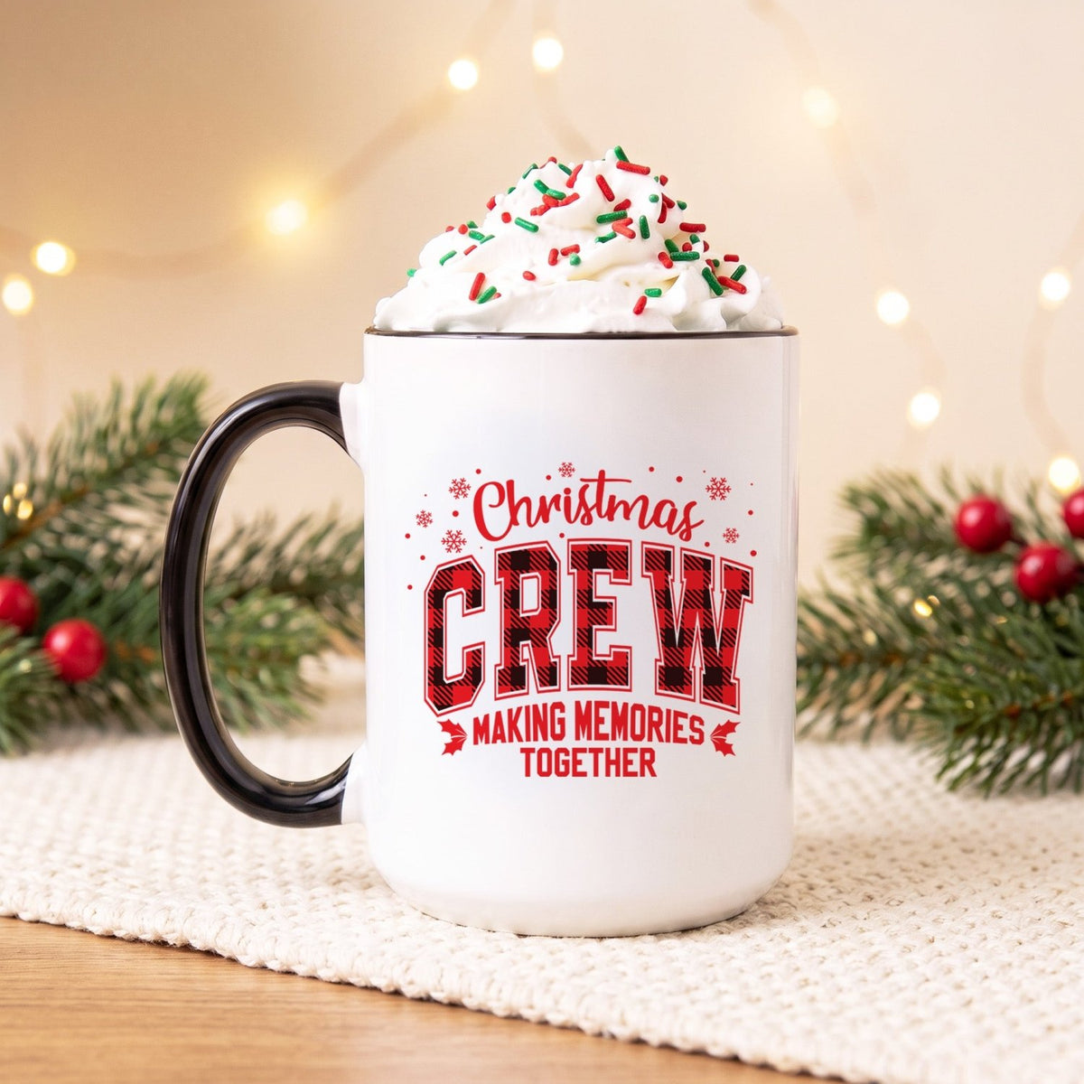 Plaid Christmas Crew Christmas Mug - Gifts Are Blue