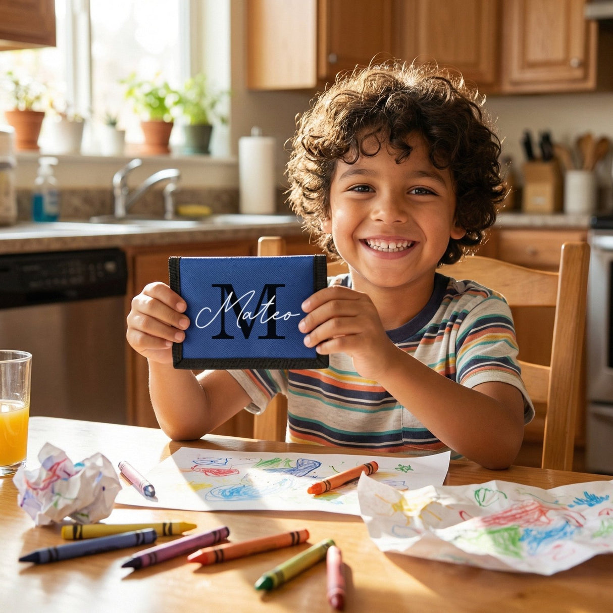 Personalized Wallets for Kids with Name and Initial, Gifts for Boys - Gifts Are Blue