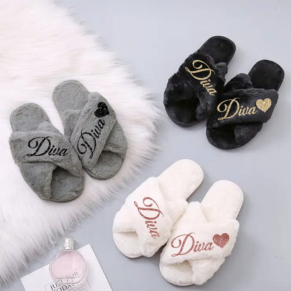 Breast Cancer Awareness Pink Ribbon, Soft Faux Fur and Non-Slip Soles. Cozy Recovery Slippers for Women Battling Breast Cancer.