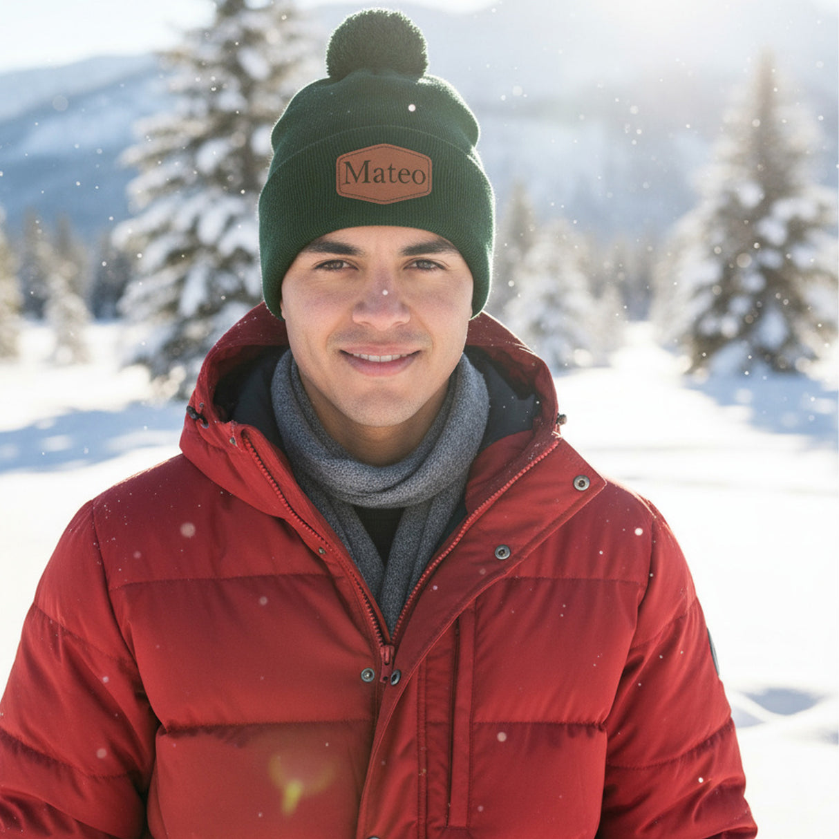 Cuffed Pompom Personalized Beanie w Name or Text, Custom Gifts for Her and Him