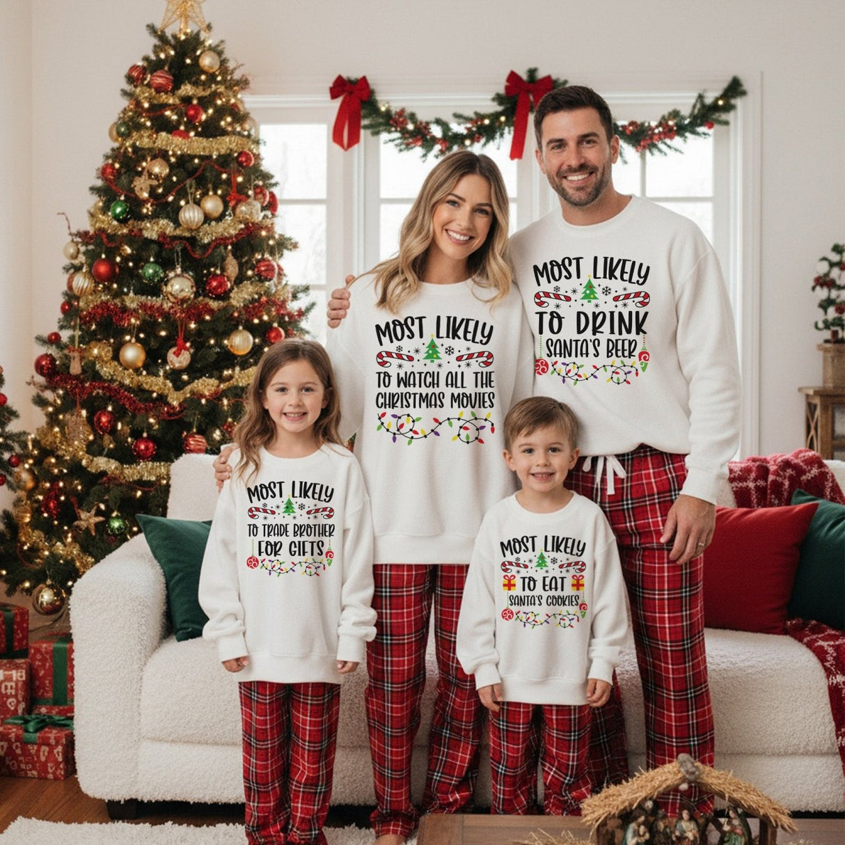 Funny Most Likely to Christmas Shirts for Family, Kids, Friends and Groups - Gifts Are Blue