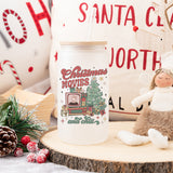 Vintage Christmas Movies And Chill Frosted Iced Coffee Cup for the Holidays - Tumbler with Lid and Straw