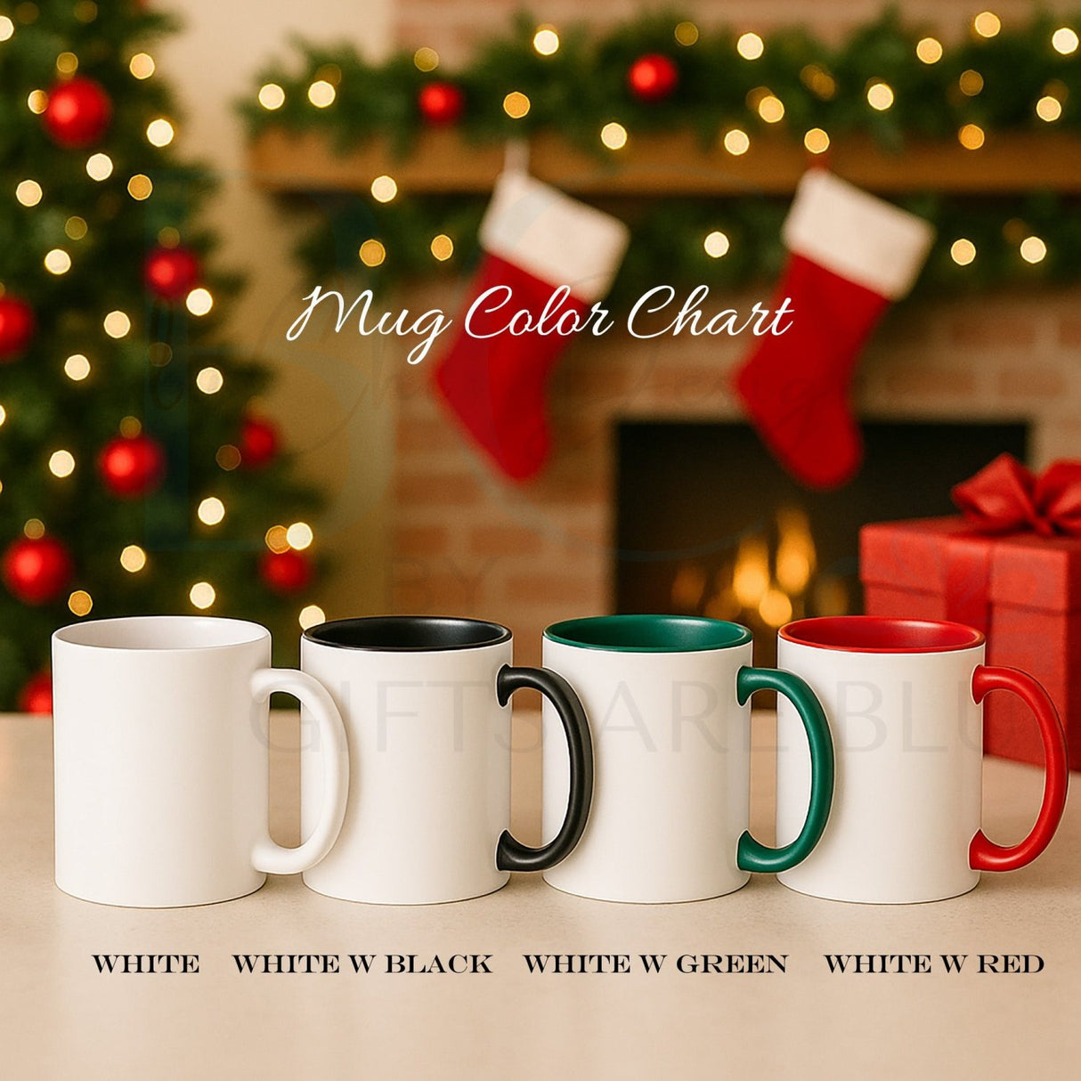 Festive and Colorful Family Christmas Coffee Mugs for the Holidays - Gifts Are Blue